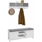 Frg282 - w + fsr35 - w meuble d'entrée ensemble portemanteau mural 3 tiroirs + banc de rangement avec ... Frg282 - w + fsr35 - w meuble d'entrée ensemble portemanteau mural 3 tiroirs + banc de rangement avec ...