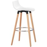 Tabouret de bar haut avec dossier et repose - pieds, design scandinave moderne, assise ergonomique en ...