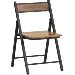 Sobuy - chaise pliante style industriel, en bois et mtal ? solide, sans montage, idale pour cuisine, ...