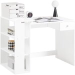 Sobuy - fwt35 - w table bureau informatique plan de travail avec 3 tagres et 1 tiroir - blanc