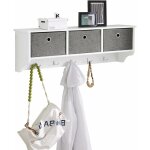 Sobuy - portemanteau mural tagre 3 tiroirs meuble d'entre penderie mural ? blanc frg282 - w 