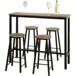 Set de table + 4 tabourets ensemble table de bar bistrot, debout table haute de cuisine, sobuy ogt22 ...