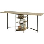 Table pliante avec 2 abattants et 3 tagres de rangement sobuy fwt62 - n
