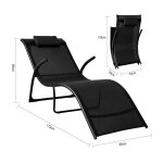 Sobuy - transat de jardin pliable chaise longue bain de soleil - noir ogs45 - sch 