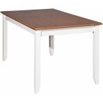 Socoa - table rectangulaire bois massif vernis sepia et blanc
