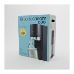 Sodastream - machine a eau ptillante duo noire - 2 carafes en verre 1l - 1 recharge de gaz 60l
