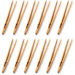 Soekavia - lot de 12 pinces en bambou pour toast - pinces de cuisine en bambou - ustensile de cuisine ...