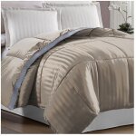 Sofareva - couette acajou 220x240cm nomade & compacte thermoregulatrice taupe toucher satine - taupe