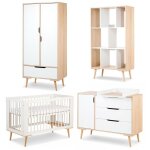 Monmobilierdesign - sofie chambre bb complte commode  langer armoire bibliothque et lit 120x60 blanc ...