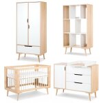 Monmobilierdesign - sofie chambre bb complte commode  langer armoire bibliothque et lit 120x60 htre ...