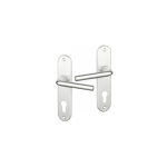 Ouvre&deco - ensemble poign�e de porte, sur plaque � cylindre, alu argent