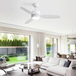 Ventilateur de plafond 46 pouces avec lumire - 3 pales abs - moteur courant continu 6 vitesses - tlcommande ...