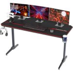 Soges - bureau de jeu ergonomique avec tapis de souris complet, porte - gobelet, crochet pour casque ...