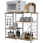 Etagre de cuisine en mtal et bois, meuble rangement desserte de cuisine etagre pour four  micro - ...