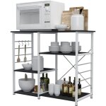 Etag�re de cuisine en m�tal et bois, meuble rangement desserte de cuisine etag�re pour four � micro - ...
