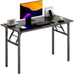 Soges petite table pliante?bureau d'angle pour bureau � domicile, 100x60x75cm, noir