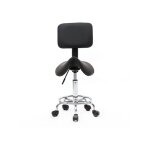 Tabouret de salon rglable en forme de selle avec dossier, noir - soges