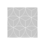 D�coweb - sol vinyle textile �conomique - rosace g�om�trique - gris - rouleau de 3m x 3m