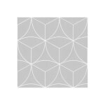 Sol vinyle textile - rosace g�om�trique grise - rouleau de 4m x 12m