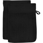 Lot de 2 gants de toilette en coton 500 gr / m2 16x21 cm lagune noir, par soleil d'ocre
