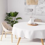 Nappe anti - tches ronde 180 cm alix blanc, par soleil d'ocre