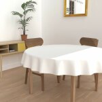 Soleil d ocre - nappe anti - tches ronde 300 cm alix blanc, par soleil d'ocre