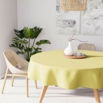Nappe anti - tches ronde 180 cm alix vert citron, par soleil d'ocre