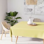 Nappe anti - t�ches carr�e 180x180 cm alix vert citron, par soleil d'ocre