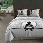 Soleil d ocre - parure housse de couette coton 57 fils 260x240 cm black dress, par soleil d'ocre