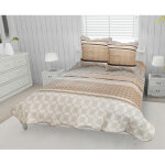 Soleil d ocre - couvre lit boutis coton 220x240 cm amanda + 2 to avec 2 taies d'oreiller