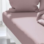 Soleil d ocre - drap housse uni 140x190 cm zzz rose