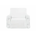 Soleil d ocre - housse de fauteuil en coton panama blanc