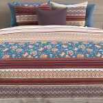 Soleil d ocre - parure housse de couette en coton 57 fils / cm2 240x220 cm jaipur bleu, par soleil d'ocre ...