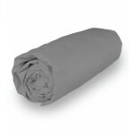 Soleil d ocre - drap housse en coton 160x200 cm percale gris, par soleil d'ocre Soleil d ocre - drap housse en coton 160x200 cm percale gris, par soleil d'ocre