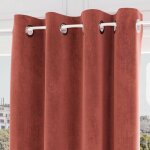Soleil d ocre - rideau oeillets en velours velvet terracotta, par soleil d'ocre