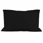 Taie d'oreiller en coton 57 fils 50x70 cm uni noir, par soleil d'ocre
