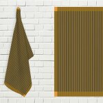 Lot de torchons de cuisine coton kent anthracite et jaune, par soleil d'ocre