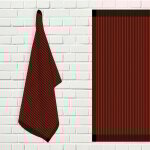 Lot de torchons de cuisine coton kent brique et noir, par soleil d'ocre