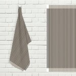 Lot de torchons de cuisine coton kent ecru et noir, par soleil d'ocre