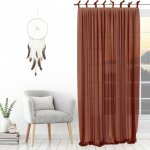 Soleil d ocre - voilage � nouettes 135x250 cm spirit brique, par soleil d'ocre