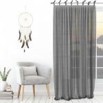Soleil d ocre - voilage � nouettes 135x250 cm spirit gris, par soleil d'ocre