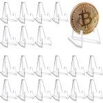 20 pieces support de monnaie prsentoir, mini chevalet en acrylique transparent, supports de chevalet ...