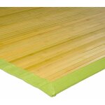 Thedecofactory - solo bamboo - tapis en bambou larges lattes et ganse anis 120x70