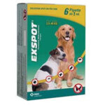 Solution pesticide exspot - 1 ml sp�cifique pour chiens, paquet de 6 pipettes