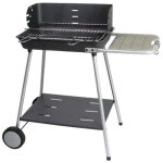 Somagic - barbecue à charbon de bois avec tablette en bois noir 93. 5x54. 5x89 cm Somagic - barbecue à charbon de bois avec tablette en bois noir 93. 5x54. 5x89 cm