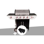 Somagic - barbecue à gaz avec chariot manhattan 450gpi + plancha + gant de protection Somagic - barbecue à gaz avec chariot manhattan 450gpi + plancha + gant de protection