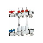 Collecteur inox 1'' pour plancher chauffant - 6 d�parts / retours