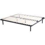 Vente - unique - sommier cadre  lattes 140 x 190 cm - 2x19 lattes - avec pieds - noir - kalista de ysme ...