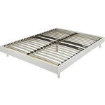 Ebac literie - sommier � lattes 140x190 cm d�cor bois blanc - decolate