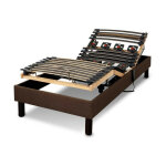 Sommier electrique essenzia zen emotion marron 90x200 lattes et plots